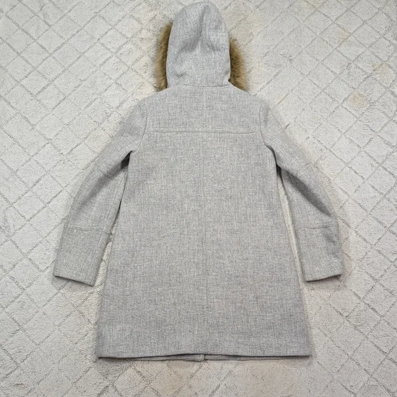 J. Crew Jacket Womens 10 T Gray Chateau Parka Italian Stadium Cloth Wool Hooded